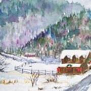 Christmas In The Mountains Art Print