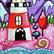 Christmasy Lighthouse Art Print