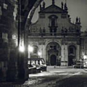 Church Of St. Salvador. Prague. Monochrome Art Print