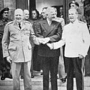 Churchill, Truman And Stalin At The Potsdam Conference, July 1945 Art Print