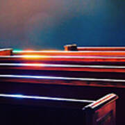 Churchlight -- Pews Under Stained Glass Art Print
