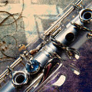 Clarinet Music Instrument Against A Cross 3520.02 Art Print