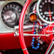 Classic Chevrolet Interior - Red Art Print