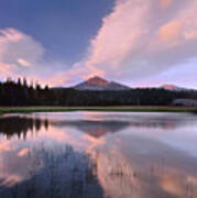 Clouds Reflected In Sparks Lake Oregon Art Print