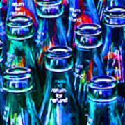 Coca-cola Coke Bottles - Return For Refund - Painterly - Blue Art Print