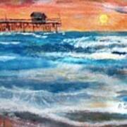 Cocoa Beach Pier Sunrise Art Print