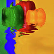 Color Pop Peppers By Kaye Menner Art Print