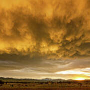 Colorado Severe Thunderstorm Fury Sunset Art Print