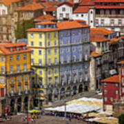 Colorful Architecture Of Ribeira Porto Art Print
