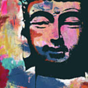 Colorful Buddha 2- Art By Linda Woods Art Print