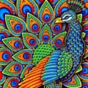 Colorful Paisley Peacock Art Print