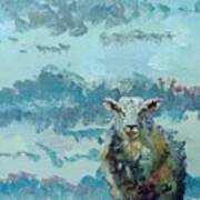 Colorful Sheep Art - Out Of The Stormy Sky Art Print