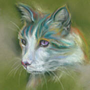 Colorful Spirit Tabby Cat Art Print