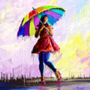 Colorful Umbrella Painting By Anthony Mwangi