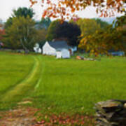 Connecticut Autumn Farm Path Art Print