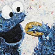 Cookie Monster Inspired Art Print
