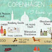 Copenhagen I Love You Art Print