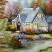 Cottage In Fall Art Print