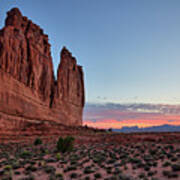 Courthouse Towers Arches National Park At Dawn Art Print