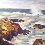 Crashing Wave On Maine Coast Art Print