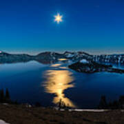 Crater Lake Moonlight Art Print