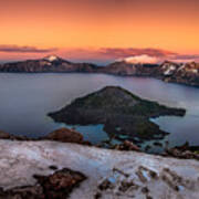 Crater Lake Summer Sunset Art Print