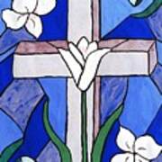 Cross And Lilies Art Print