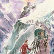 Crossing The Mountains Between Persia And Iraq In Mid-winter Art Print