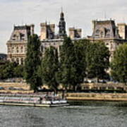 Cruising Seine River Tourist Paris Art Print