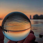 Crystal Ball On Chicago's Lakefront At Sunrise Art Print