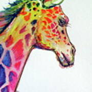Cute Colorful Giraffe Art Print