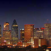 Dallas Skyline At Dusk Art Print