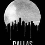 Dallas Skyline Black Art Print