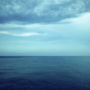 Dark Blue Sea And Stormy Clouds Art Print