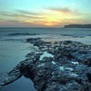 Davenport Landing Beach At Sunset Art Print