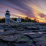 Dawn Breaking At Marshall Point Lighthouse Art Print