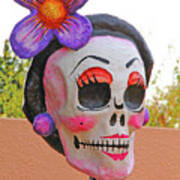 Day Of The Dead Skeleton Head Purple Flower  2 10232017 Colorado Art Print