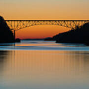 Deception Pass Bridge Sunset Tranquility Art Print