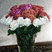 Decorative Digital Floral A1277 Art Print