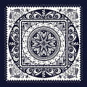 Deep Blue Classic Mandala Art Print