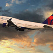 Delta Airlines Boeing 747 N633us Art Print