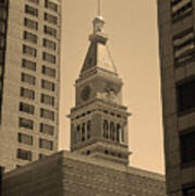 Denver - Historic D F Clocktower 2 Sepia Art Print