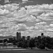 Denver Skyline With Mountains Art Print