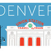 Denver Union Station/blue Art Print