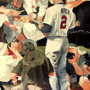Derek Jeter at The World Baseball Classic Painting by Bill Berry