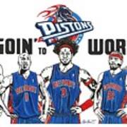 Detroit Goin' To Work Pistons Art Print