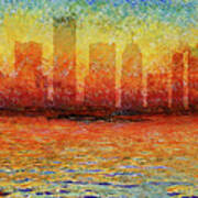 Detroit Skyline 3 Art Print