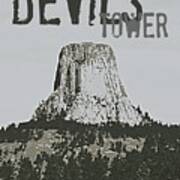 Devils Tower Stamp Art Print