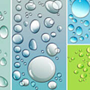 Different Size Droplets On Colored Surface Art Print