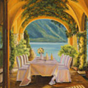 Dining On Lake Como Art Print